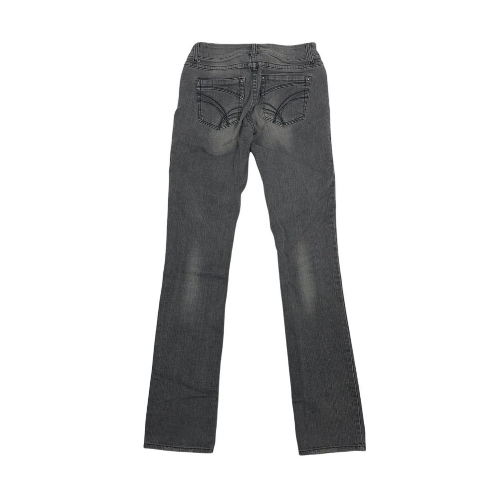 Delia's 1 / 2 Morgan Jeans Distress Slim Skinny Gray Juniors - Picture 2 of 6